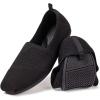 Frank Mully Women’s Knitted Slip On Loafer Flats Comfortable Lightweight Breathable Casual Shoes Knit Loafers for Work, Travel & Daily Wear(Black-2)