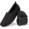 Frank Mully Women’s Knitted Slip On Loafer Flats Comfortable Lightweight Breathable Casual Shoes Knit Loafers for Work, Travel & Daily Wear(Black-3)