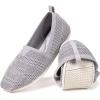 Frank Mully Women’s Knitted Slip On Loafer Flats Comfortable Lightweight Breathable Casual Shoes Knit Loafers for Work, Travel & Daily Wear(Grey-1)