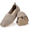 Frank Mully Women’s Knitted Slip On Loafer Flats Comfortable Lightweight Breathable Casual Shoes Knit Loafers for Work, Travel & Daily Wear(Khaki-2)