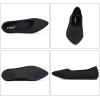 Frank Mully Women’s Wide Width Flat Shoes, Comfortable Pointed Toe Flats for Wide Feet(6011black)