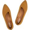 Frank Mully Women’s Wide Width Flat Shoes, Comfortable Pointed Toe Flats for Wide Feet(6011brown)