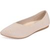 Frank Mully Women’s Wide Width Flat Shoes, Comfortable Pointed Toe Flats for Wide Feet(6011ecru)