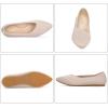 Frank Mully Women’s Wide Width Flat Shoes, Comfortable Pointed Toe Flats for Wide Feet(6011ecru)