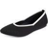 Frank Mully Women’s Wide Width Flat Shoes, Comfortable Pointed Toe Flats for Wide Feet(Black)