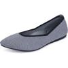 Frank Mully Women’s Wide Width Flat Shoes, Comfortable Pointed Toe Flats for Wide Feet(Grey)