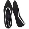 Frank Mully Women’s Wide Width Flat Shoes, Comfortable Pointed Toe Flats for Wide Feet(Black)