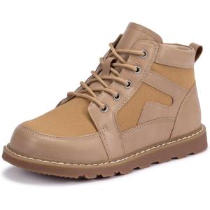 Frank Mully Boys Girls Outdoor Boots Kids Comfort Work Boots Winter Boot Lace Up Hiking Shoes (Toddler/Little Kid/Big Kid)(2005khaki)