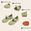 Frank Mully Girls Flat Shoes Kids Mary Janes with Bow Lightweight Comfort Cute Shoes(Light Green)