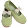 Frank Mully Girls Flat Shoes Kids Mary Janes with Bow Lightweight Comfort Cute Shoes(Light Green)