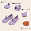Frank Mully Girls Flat Shoes Kids Mary Janes with Bow Lightweight Comfort Cute Shoes(Purple)