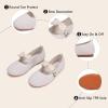 Frank Mully Girls Flat Shoes Kids Mary Janes with Bow Lightweight Comfort Cute Shoes(White)