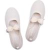 Frank Mully Girls Flat Shoes Kids Mary Janes with Bow Lightweight Comfort Cute Shoes(White)