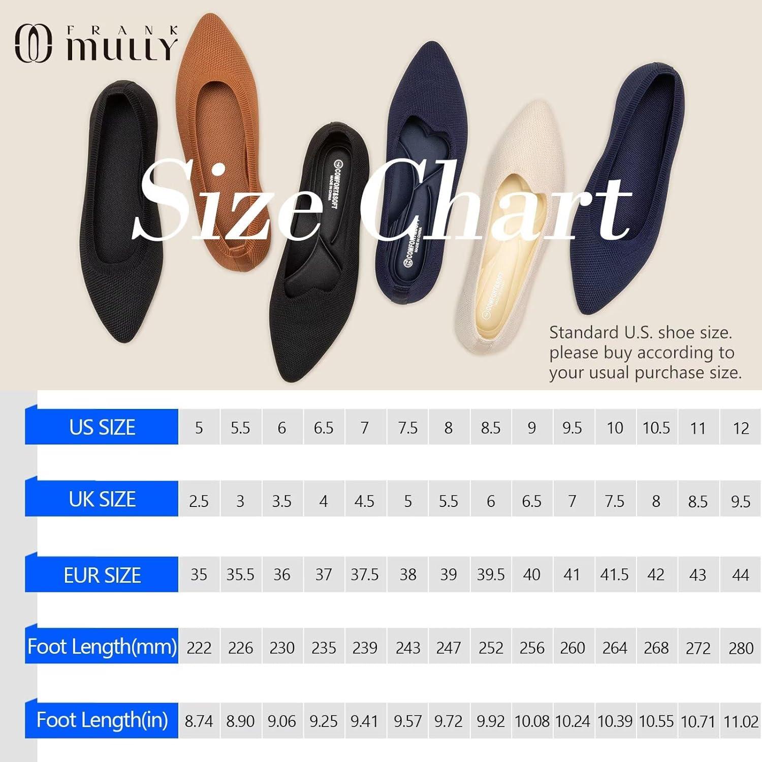 imageFrank Mully Womens Flats Pointed Toe Knit Flats Lightweight Slip On Breathable Comfort Walking Shoes with Arch Support Soft Flexible Sole for Work TravelBlack