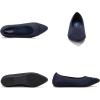 Frank Mully Women’s Flats Pointed Toe Knit Flats Lightweight Slip On Breathable Comfort Walking Shoes with Arch Support Soft Flexible Sole for Work Travel(Eblue)