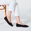 Frank Mully Women’s Flats Pointed Toe Knit Flats Lightweight Slip On Breathable Comfort Walking Shoes with Arch Support Soft Flexible Sole for Work Travel(Ablack)