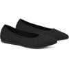 Frank Mully Women’s Flats Pointed Toe Knit Flats Lightweight Slip On Breathable Comfort Walking Shoes with Arch Support Soft Flexible Sole for Work Travel(Ablack)