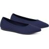 Frank Mully Women’s Flats Pointed Toe Knit Flats Lightweight Slip On Breathable Comfort Walking Shoes with Arch Support Soft Flexible Sole for Work Travel(Ablue)