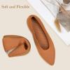 Frank Mully Women’s Flats Pointed Toe Knit Flats Lightweight Slip On Breathable Comfort Walking Shoes with Arch Support Soft Flexible Sole for Work Travel(Orange)