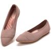 Frank Mully Women’s Flats Pointed Toe Knit Flats Lightweight Slip On Breathable Comfort Walking Shoes with Arch Support Soft Flexible Sole for Work Travel(Purple)