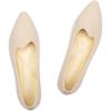Frank Mully Women’s Flats Pointed Toe Knit Flats Lightweight Slip On Breathable Comfort Walking Shoes with Arch Support Soft Flexible Sole for Work Travel(Beige)