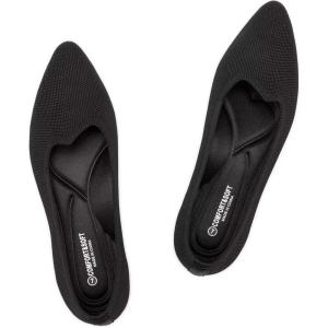 Frank Mully Women’s Flats Pointed Toe Knit Flats Lightweight Slip On Breathable Comfort Walking Shoes with Arch Support Soft Flexible Sole for Work Travel(Black)