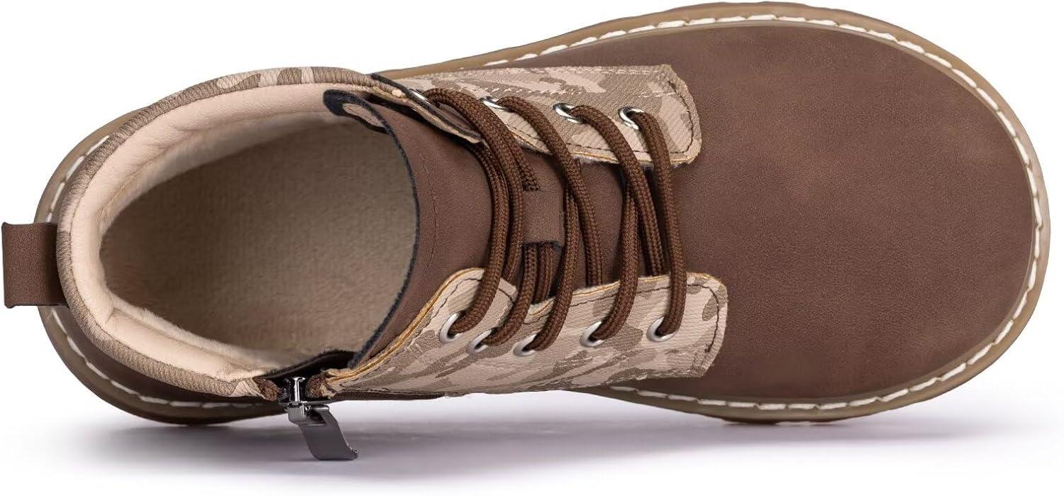 imageFrank Mully Kids Ankle Boots Boys Girls Outdoor Booties Kids Comfort Work Boot Lace Up Hiking Shoes ToddlerLittle KidBig Kid2006brown