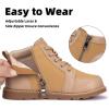 Frank Mully Kids Ankle Boots Boys Girls Outdoor Booties Kids Comfort Work Boot Lace Up Hiking Shoes (Toddler/Little Kid/Big Kid)(2005khaki)