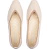 Frank Mully Women’s Square Toe Knitted Flats Breathable Lightweight Slip-On Shoes with Arch Support for All-Day Comfort(Beige/Brown)