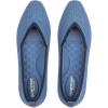 Frank Mully Women’s Square Toe Knitted Flats Breathable Lightweight Slip-On Shoes with Arch Support for All-Day Comfort(Blue/Dark)