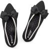 Frank Mully Women’s Wide Width Flat Shoes, Comfortable Pointed Toe Flats for Wide Feet(Black Bowknot)