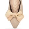 Frank Mully Women’s Wide Width Flat Shoes, Comfortable Pointed Toe Flats for Wide Feet(Ecru Knowknot)