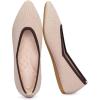 Frank Mully Women’s Wide Width Flat Shoes, Comfortable Pointed Toe Flats for Wide Feet(Ecru)