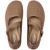 Frank Mully Women’s Wide Width Flats Mary Jane Flat Comofortable Knit Ballet Flat Wide Toe Box Dress Shoes with Adjustable Straps(Coffee/Mesh)
