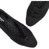 Frank Mully Women’s Flats, Square Toe Foldable Flat Shoes with Bow & Arch Support, Soft Knit Slip-On Comfort for Travel, Work, Commuting(Black)