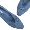 Frank Mully Women’s Flats, Square Toe Foldable Flat Shoes with Bow & Arch Support, Soft Knit Slip-On Comfort for Travel, Work, Commuting(Blue)