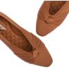 Frank Mully Women’s Flats, Square Toe Foldable Flat Shoes with Bow & Arch Support, Soft Knit Slip-On Comfort for Travel, Work, Commuting(Orange)