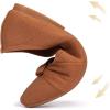 Frank Mully Women’s Flats, Square Toe Foldable Flat Shoes with Bow & Arch Support, Soft Knit Slip-On Comfort for Travel, Work, Commuting(Orange)