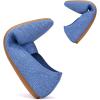 Frank Mully Womens Knit Flats Pointed-Toe Shoes with Elastic Straps Ballerina Flat Shoes for Women Dressy(6089blue)