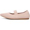 Frank Mully Womens Knit Flats Pointed-Toe Shoes with Elastic Straps Ballerina Flat Shoes for Women Dressy(6089ecru)