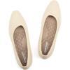 FRANK MULLY Women’s Knit Ballet Flat Foldable Squared Toe Shoes Slip-On Dressy Flats Shoes Casual Business Work Office(Almond)