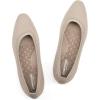 FRANK MULLY Women’s Knit Ballet Flat Foldable Squared Toe Shoes Slip-On Dressy Flats Shoes Casual Business Work Office(Nude)