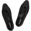 Frank Mully Women’s Flats, Square Toe Foldable Flat Shoes with Bow & Arch Support, Soft Knit Slip-On Comfort for Travel, Work, Commuting(Black)