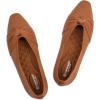 Frank Mully Women’s Flats, Square Toe Foldable Flat Shoes with Bow & Arch Support, Soft Knit Slip-On Comfort for Travel, Work, Commuting(Orange)