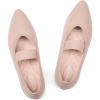 Frank Mully Womens Knit Flats Pointed-Toe Shoes with Elastic Straps Ballerina Flat Shoes for Women Dressy(6089ecru)
