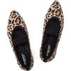Frank Mully Womens Knit Flats Pointed-Toe Shoes with Elastic Straps Ballerina Flat Shoes for Women Dressy(6089leopard)