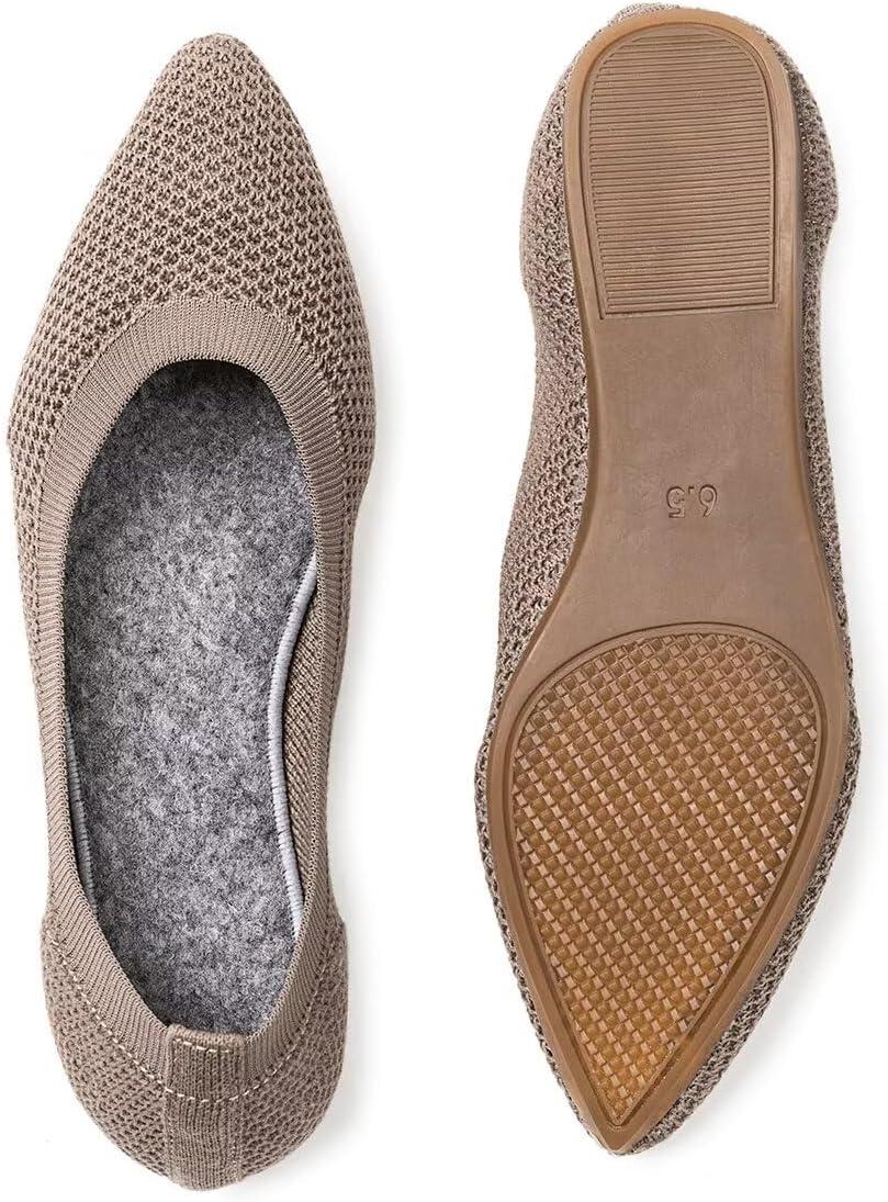 image:imageFrank Mully Womens Pointed Toe Flats Knit Dress Shoes Comfort Women Shoes SoftableCamel