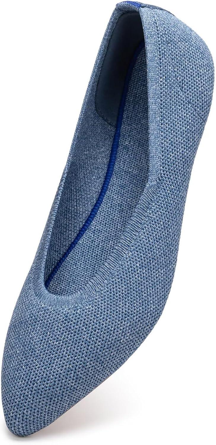 image:imageFrank Mully Womens Pointed Toe Flats Knit Dress Shoes Comfort Women Shoes SoftableDenum Blue
