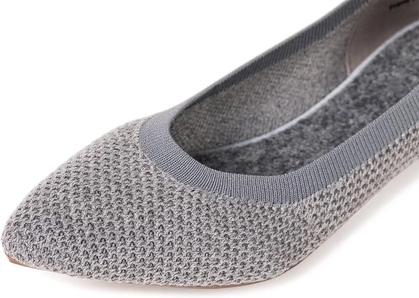 image:imageFrank Mully Womens Pointed Toe Flats Knit Dress Shoes Comfort Women Shoes SoftableLight Grey