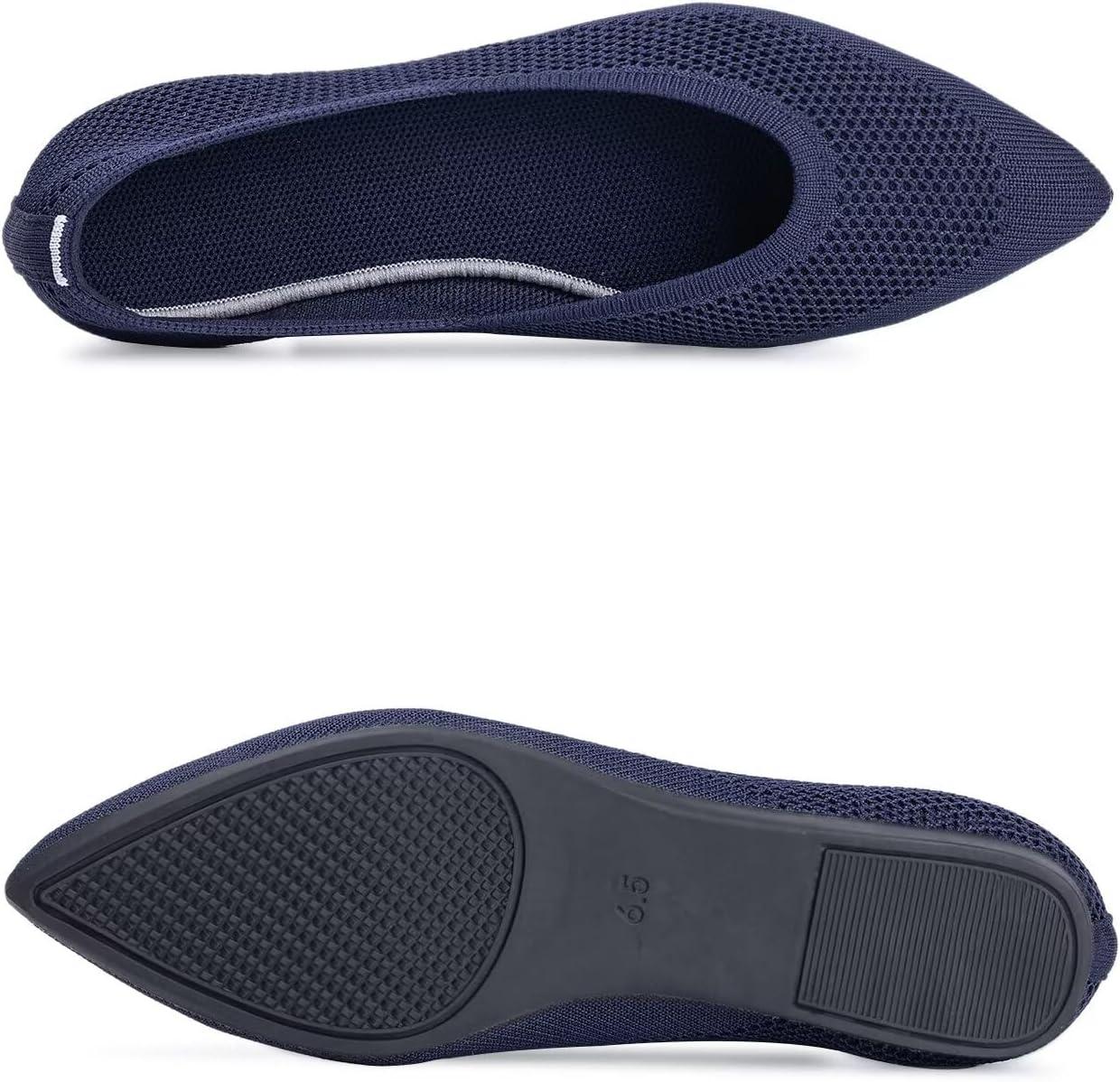 image:imageFrank Mully Womens Pointed Toe Flats Knit Dress Shoes Comfort Women Shoes SoftableNavyMesh